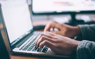 A person working on a laptop